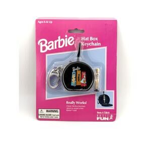 Barbie Hat Box Keychain- Mini Doll-Case Tote- 1999 Basic Fun 728-0 NIB